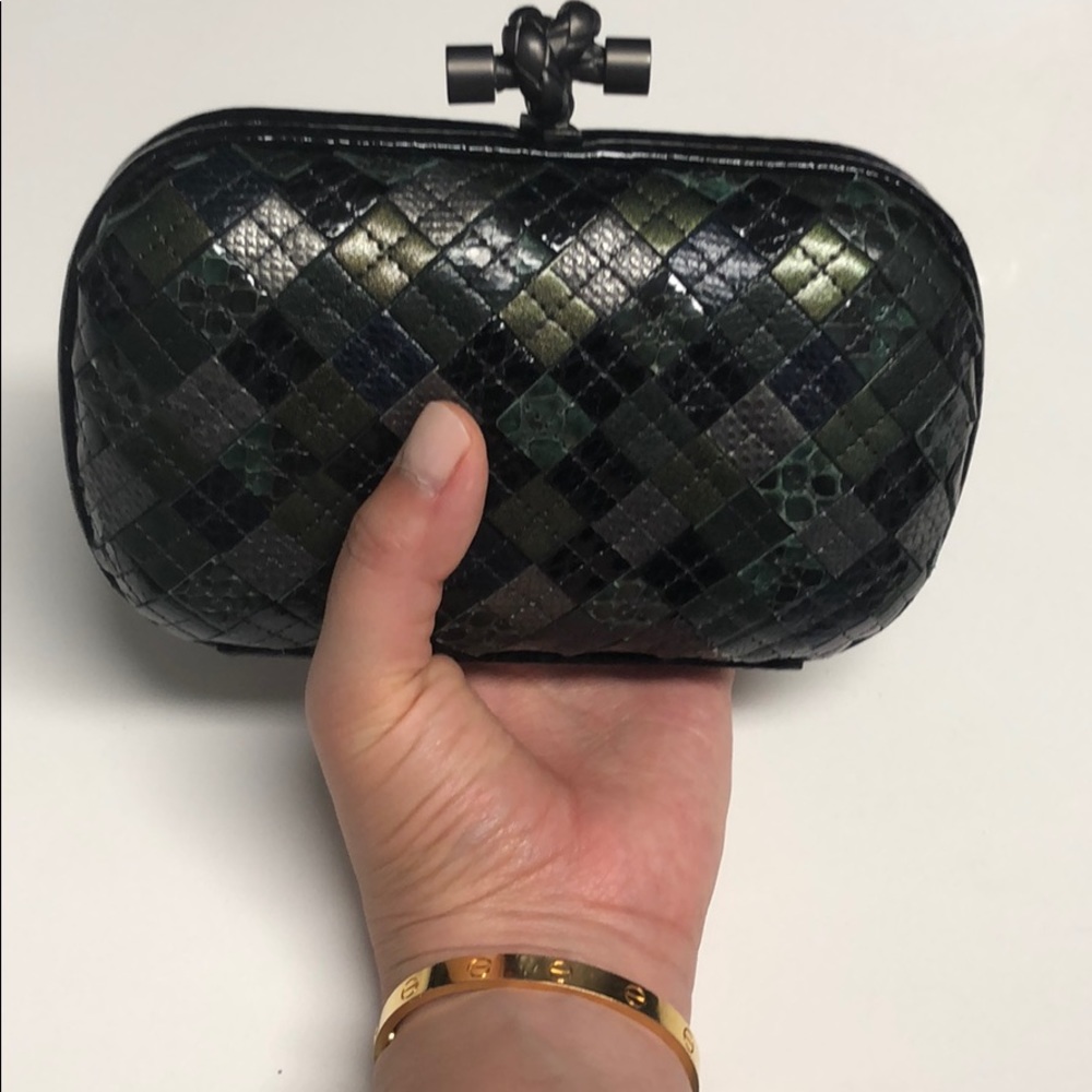 Bottega Veneta Python Patchwork Knot Clutch - image 4